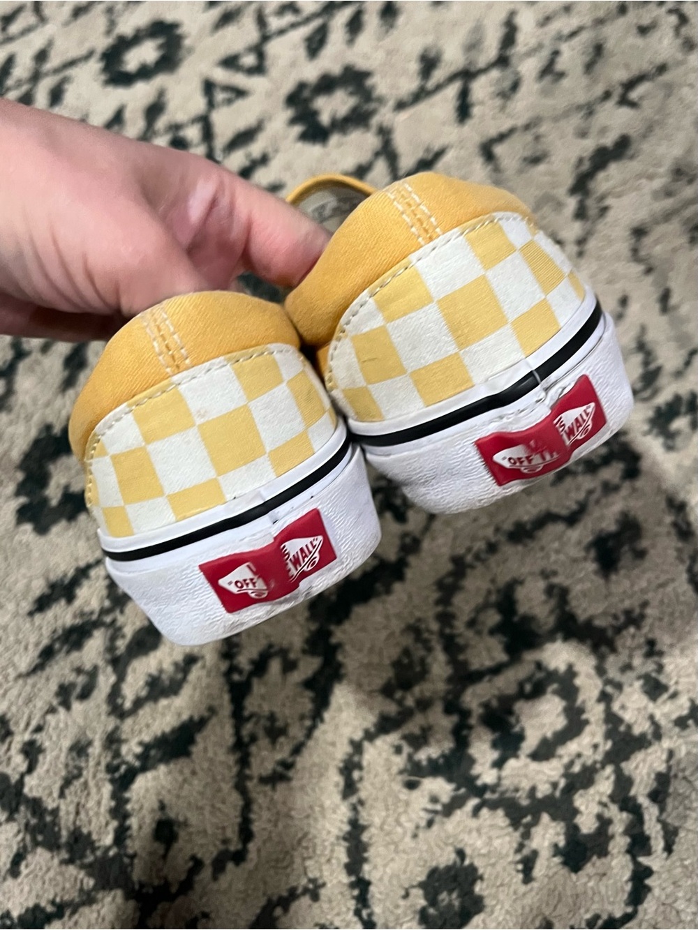 Vans Yellow Checkerboard Sneakers Size 5.5 Women’s or Size 4 Men - Picture 6 of 8